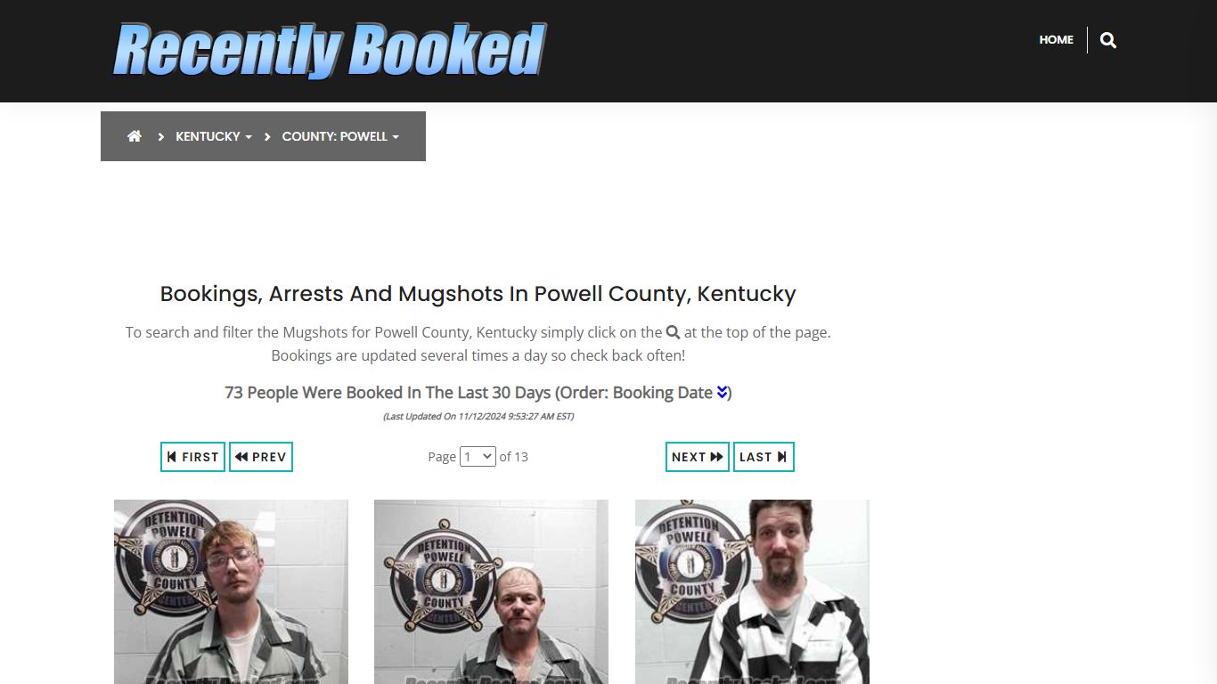 Bookings, Arrests and Mugshots in Powell County, Kentucky - Recently Booked