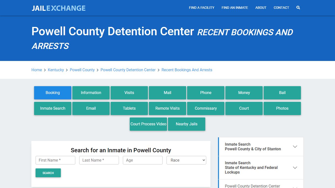 Powell County Detention Center Recent Bookings And Arrests - Jail Exchange