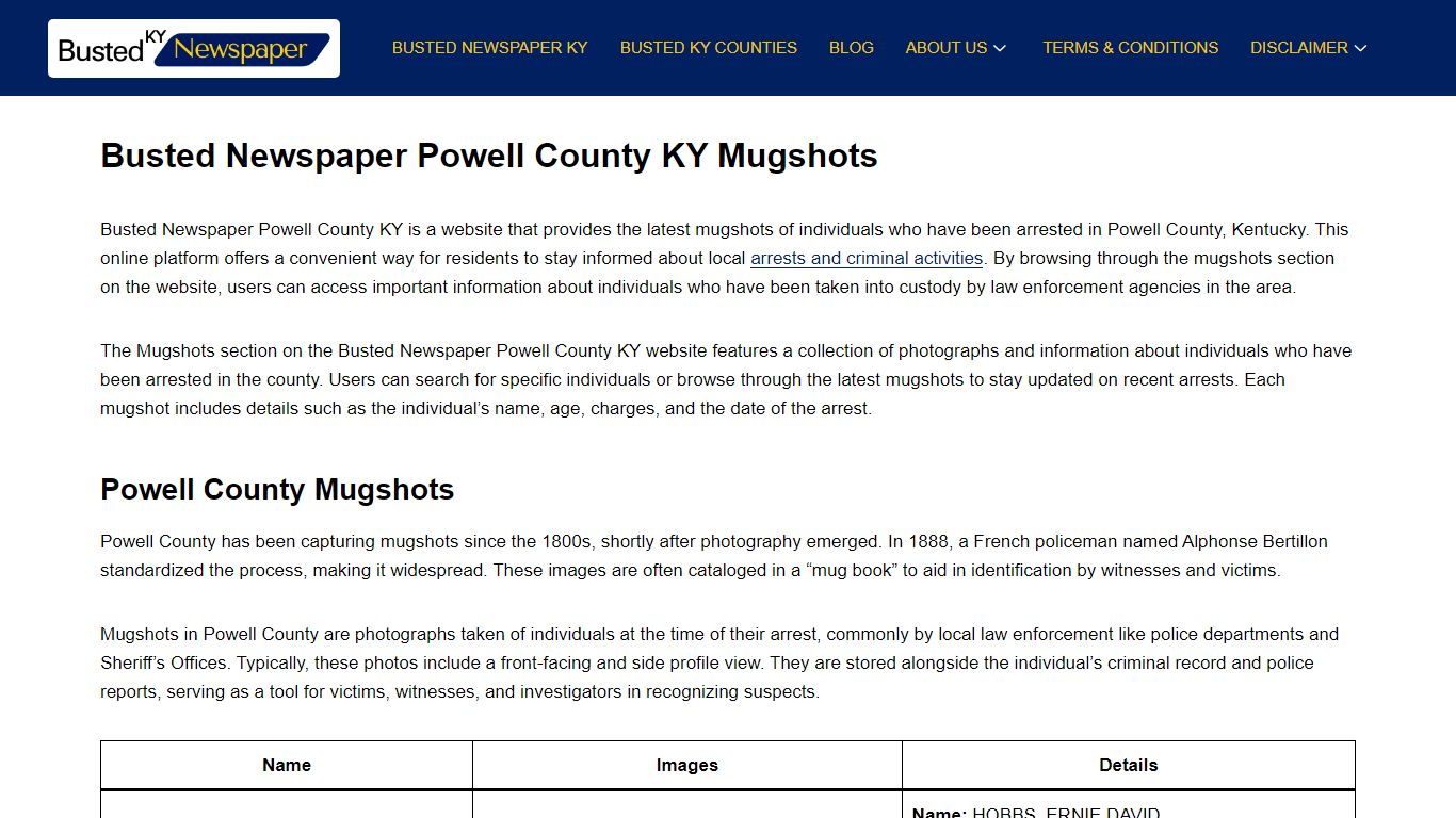 Busted Newspaper Powell County KY Mugshots